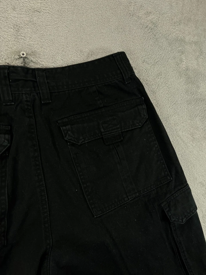 OTB One Touch Brand Mens 34 Cargo Shorts Black Streetwear Splatter 13" Hip Hop - Image 2 of 4