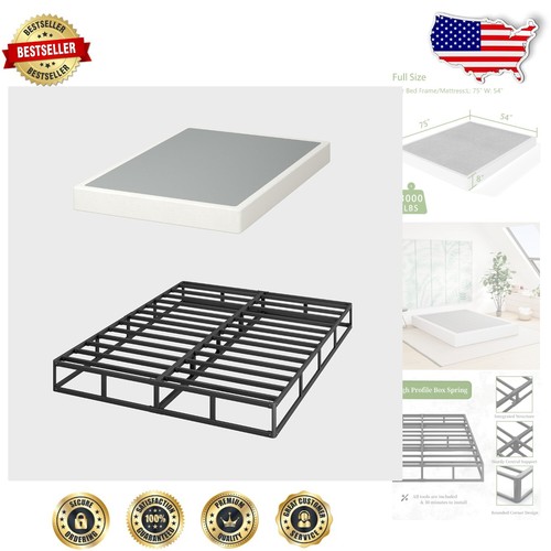 Elegant 8-Inch Box Spring - Heavy Duty Metal Foundation, Non-Slip ...
