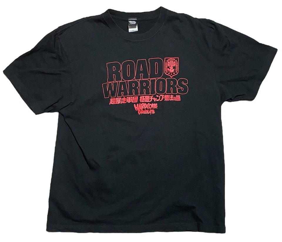 The Road Warriors T 恤 XL 鹰动物硬核巧克力 HCC NWA WCW WWF — 第 4/4 张图片
