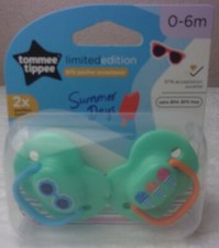Tommee Tippee Pacifier 0-6m Limited Edition Summer Days 2PK w/case Bpa Free NEW