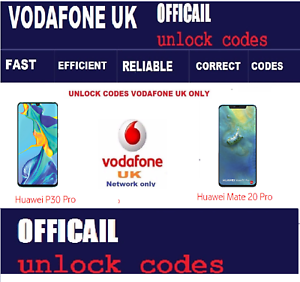 Huawei P30 Pro P30 Mate Pro Unlock Code Vodafone Uk Network Only Fast Ebay