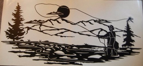 2 FISHING NATURE DECALS VINYL GRAPHIC TRAILER RV MOTOR HOME VAN CAMPER 5TH WHEEL - Bild 1 von 3