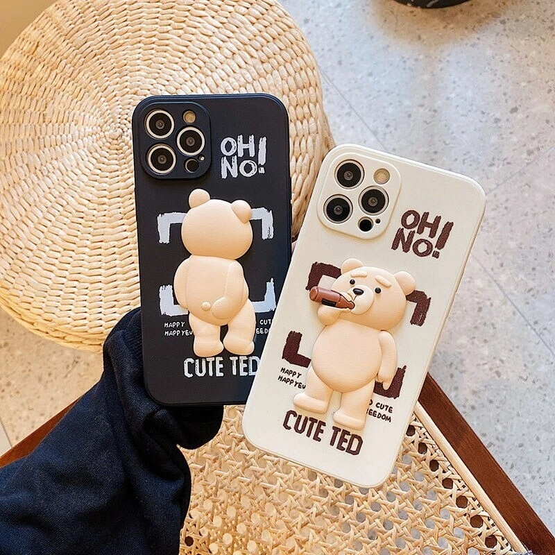 Luxury Designer Bear iPhone Case for iPhone 15 Pro Max/ iPhone 