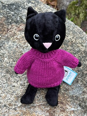 Peluche chaton tricoté fuschia Jellycat London pull chat noir