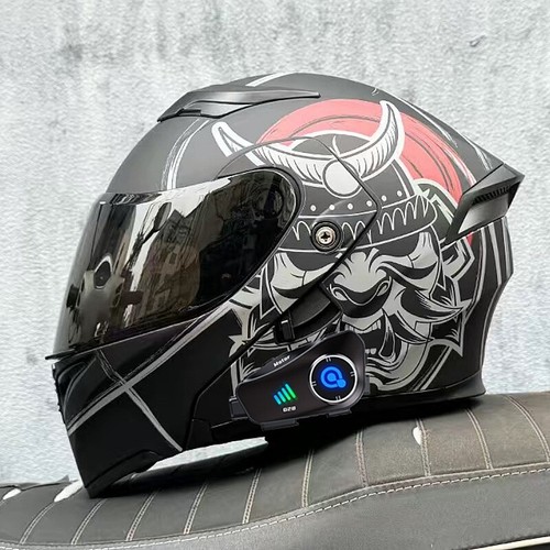 Bluetooth Built-in Camera Modular Motorcycle Dual Lens Racing Motorbike Helmet - Picture 2 of 20