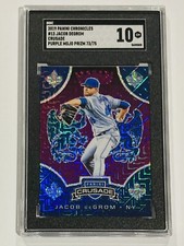 2019 Chronicles Jacob DeGrom Crusade SGC 10 Gem Mint Purple Mojo Prizm /75