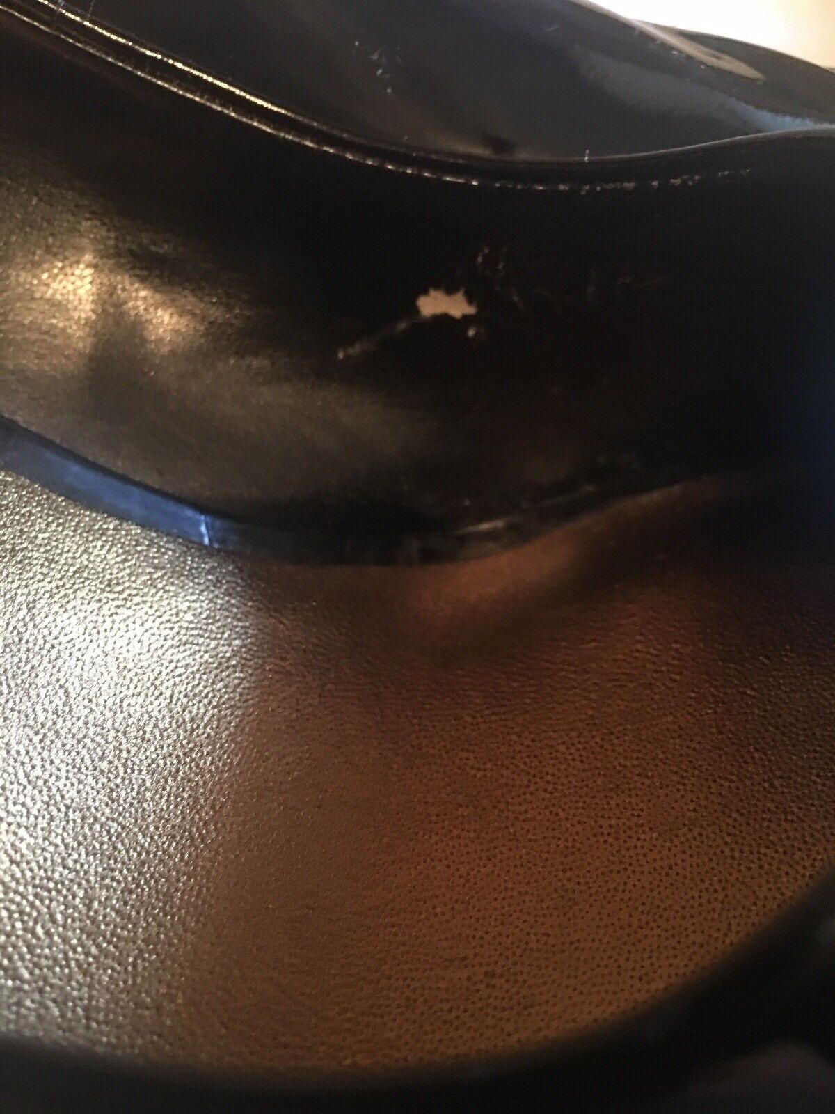 S#34 Arturo Chiang Black Patent Leather Peep Toe … - image 7