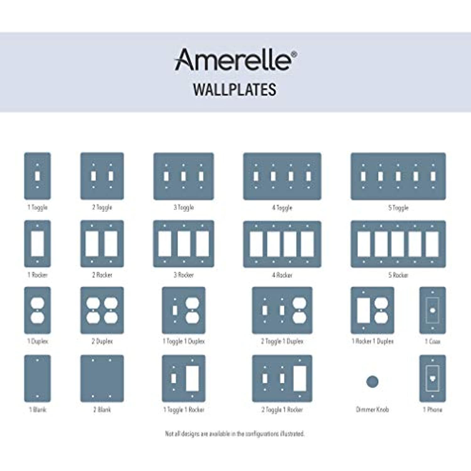 Amerelle 148BMB Moderne Wallplate, 1 Blank, Steel, Matte Black, 1-Pack