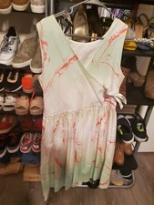 Marc By Marc Jacobs Womens sz10 water color mint pink white baby doll dress new