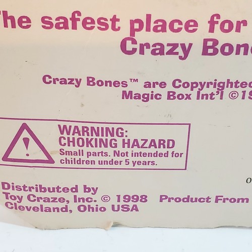 Vintage 1998 Toy Craze Inc Crazy Bones Knochenkäfig schwarz Schlüsselanhänger im Paket - Bild 5 von 5