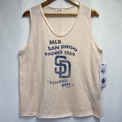 JEFFERSON '47 Letter MLB San Diego Padres 1969 Tank Top Women Medium Blush New