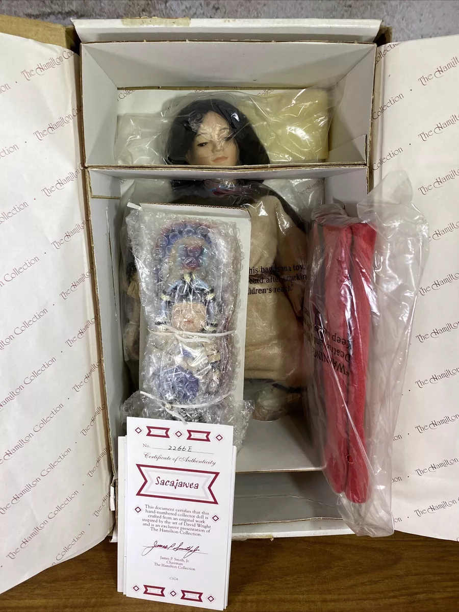 Sacajawea Porcelain doll Papoose Baby Indian Hamilton David Wright SFD