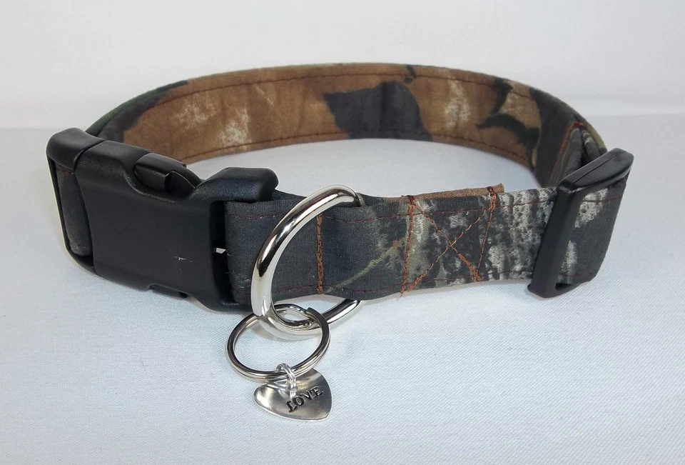 MOSSY OAK BREAK UP Camo Terri's Dog Collar custom made adjustable hunting fabric - Image 2 of 4