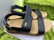Reef Water Vista Higher 2  Platform Sandals Women's Size 9 Black/Tan