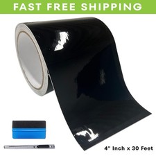 Chrome Delete Vinyl Wrap Kit High Gloss Black Window  Door Trim 4 Inche x 30 Ft