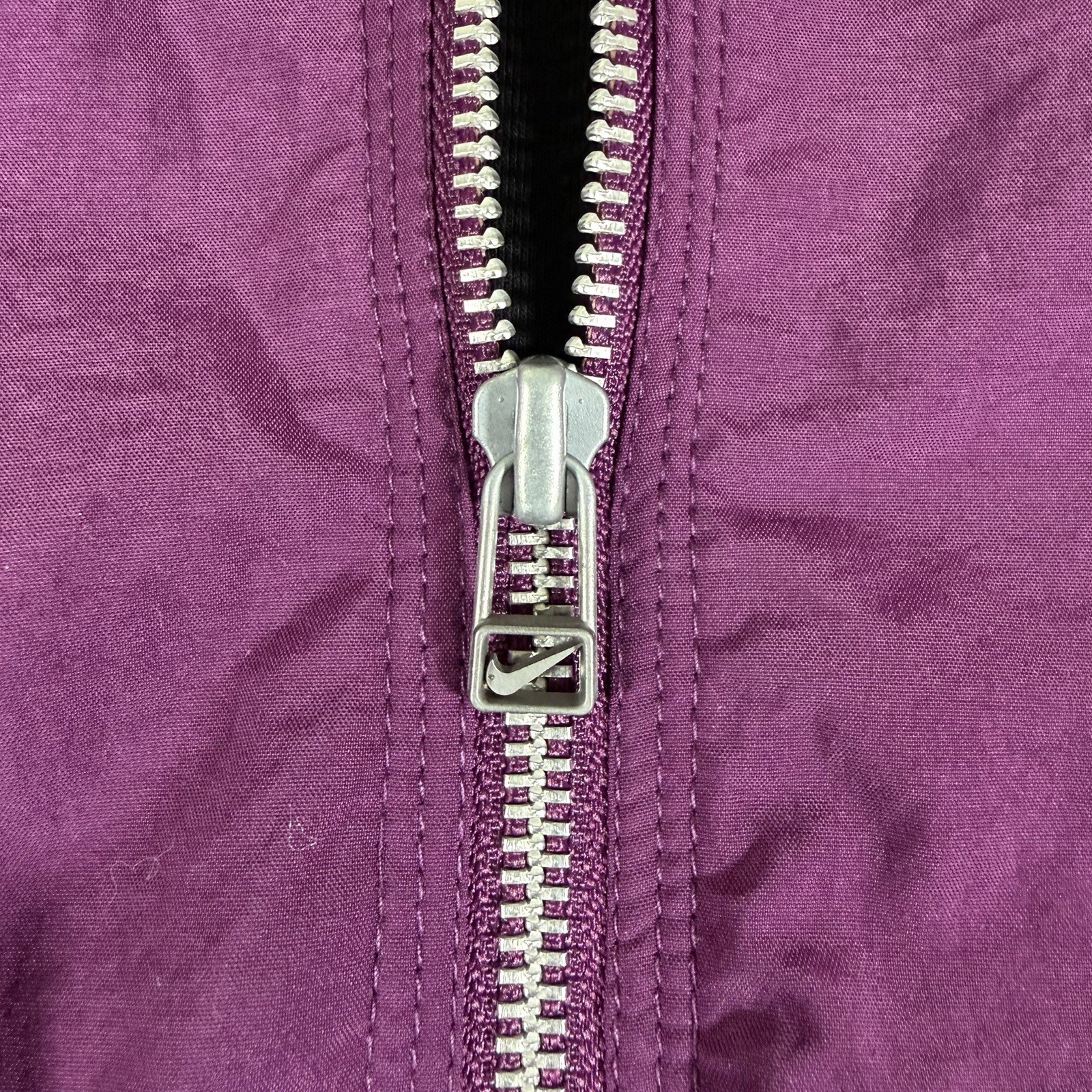 Vintage 90s Nike Bomber Jacket Mens L Purple Black Varsity Rare Full Zip Pouch thumbnail 9