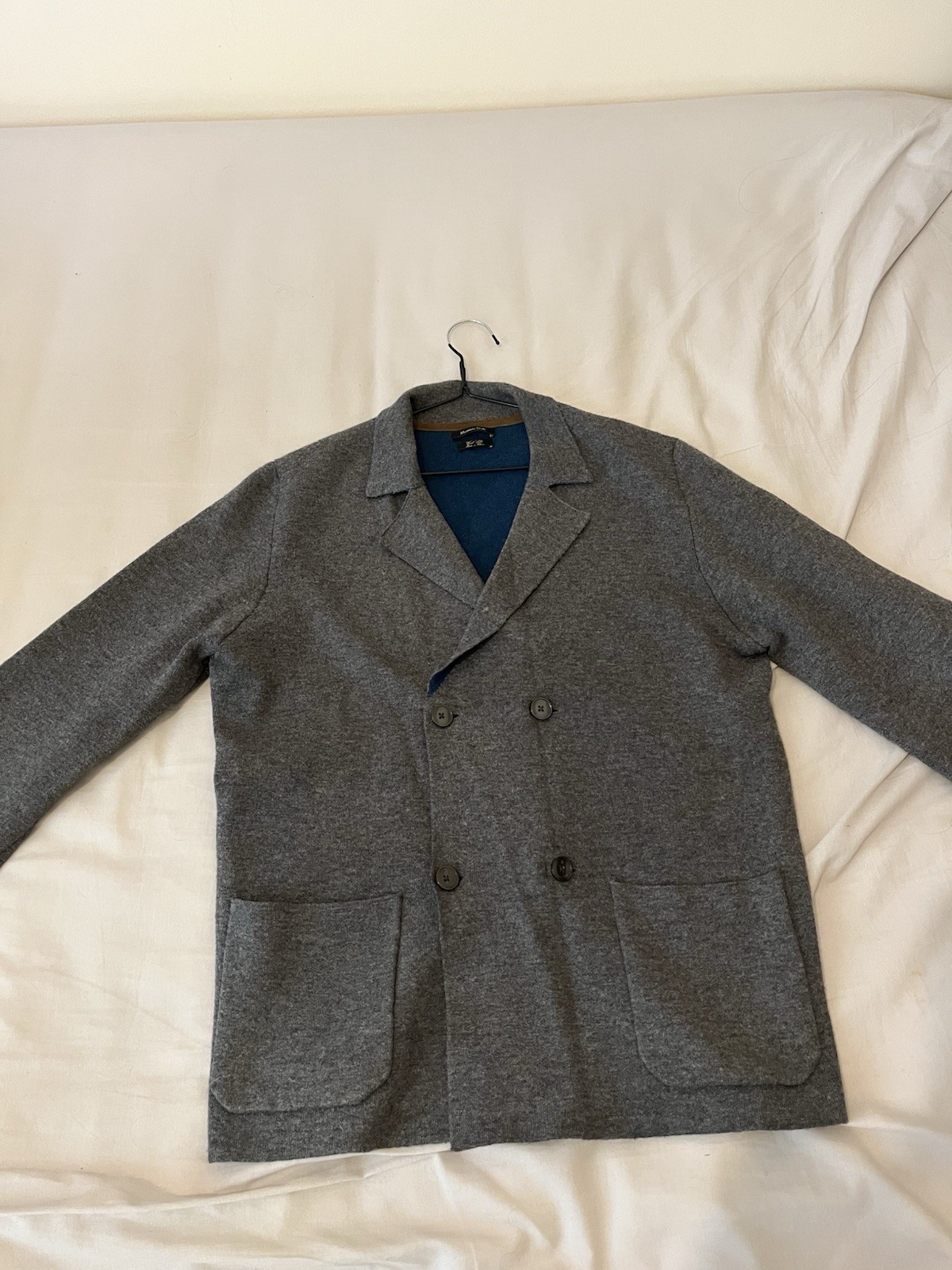 Massimo Dutti Grey Wool Blazer Sweater - Unisex, Size L - Casual/Semi-Formal image 4