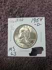 1954-D-Denver Franklin Half Dollar BU -stk#Jy0017