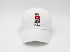POLO embroidery curved brim men's adjustable sports baseball cap hat white new