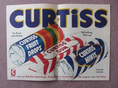 1952 Curtiss Gum Mints Fruit Drops Refreshing Pick-up for Purse Pocket Print Ad