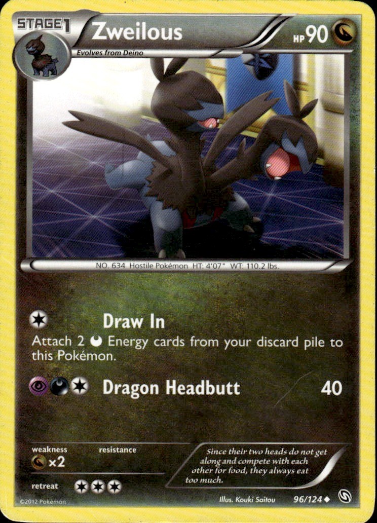 Zweilous 96 Uncommon Dragons Exalted 96/124 Dragon Pokemon Card