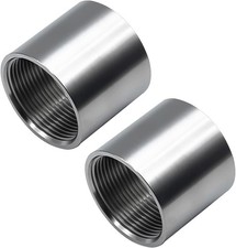 Durable 304 Stainless Steel Pipe Fitting Coupling, 1/2" x 1/2", Pack of 2