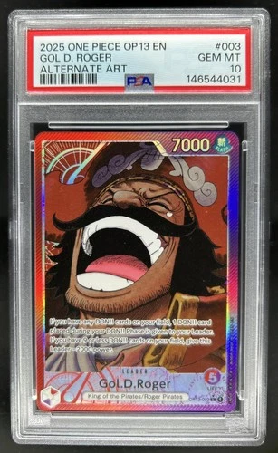 2025 One Piece Carrying On His Will Gol D. Roger Leader Alt Art #OP13-003 PSA 10