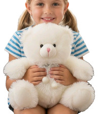 Vintage Russ Berrie Plush Sparkles the White Bear, Bears From the Past 14" mint