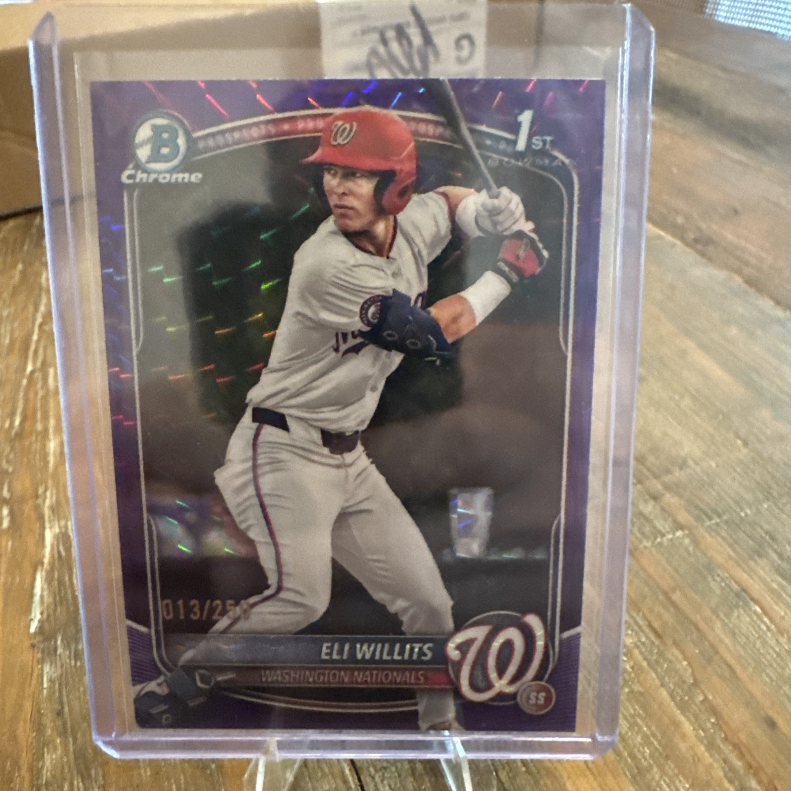 2025 Bowman Draft Chrome Prospects Purple Geometric Eli Willits 1st /250