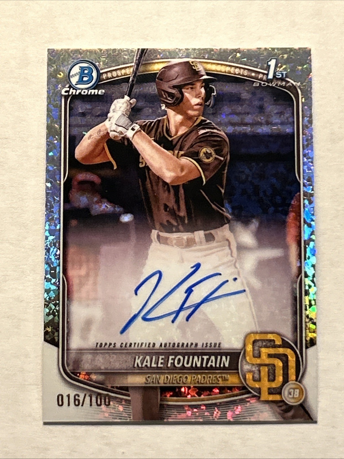 2025 Bowman #CPA-KFO 1st Chrome Mini Diamond Refractor Auto /100 Kale Fountain