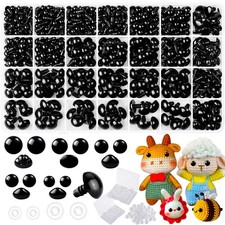 Eyes and Noses for Crocheting, Black Plastic with Washers, Craft Doll Eye