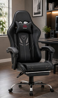 Gamingstuhl Ergonomisch Mit FußStüTze & LendenstüTze Schwarz BüRostuhl Pu-Leder