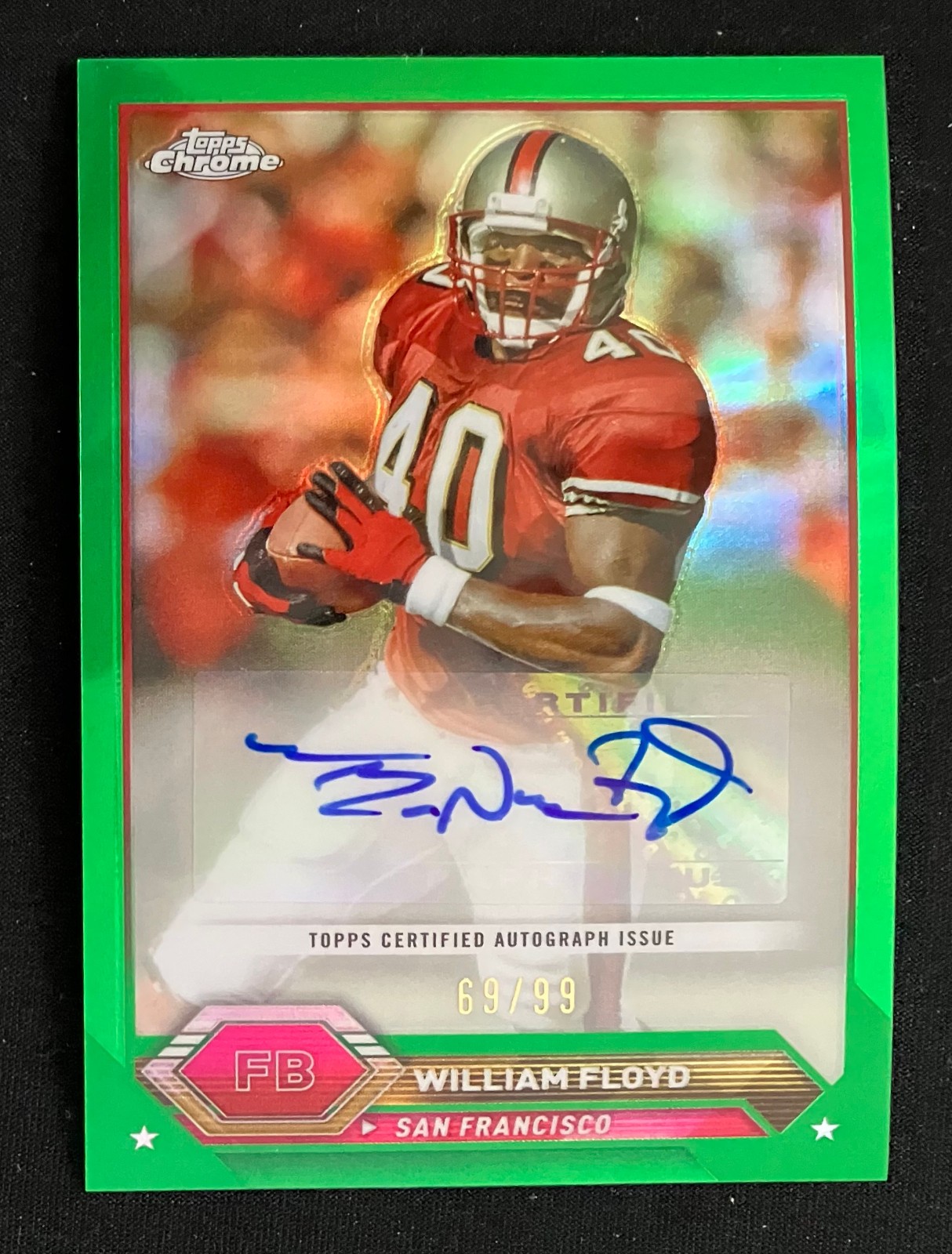 WILLIAM FLOYD SAN FRANCISCO 49ERS 2023 TOPPS COMPOSITE CHROME AUTO GREEN /99
