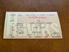 1979 Atlanta Hawks New Jersey Nets Basketball Ticket Dan Roundfield 31 points