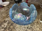 Vintage Fenton Blue Opalescent Candle Holder/Bowl