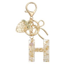 Initial Letter H Keychain Cute Resin Letter Bag Charm White