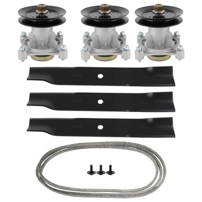 #ad 52quot; Deck Rebuild Kit Spindle Blade Pulley Belt for Hustler Raptor 604214 603995 $132.12