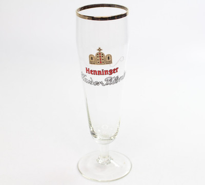 Vintage German Pilsner Glass with Gold Rim Henninger Kaiser Pilsner Privat 0.2L