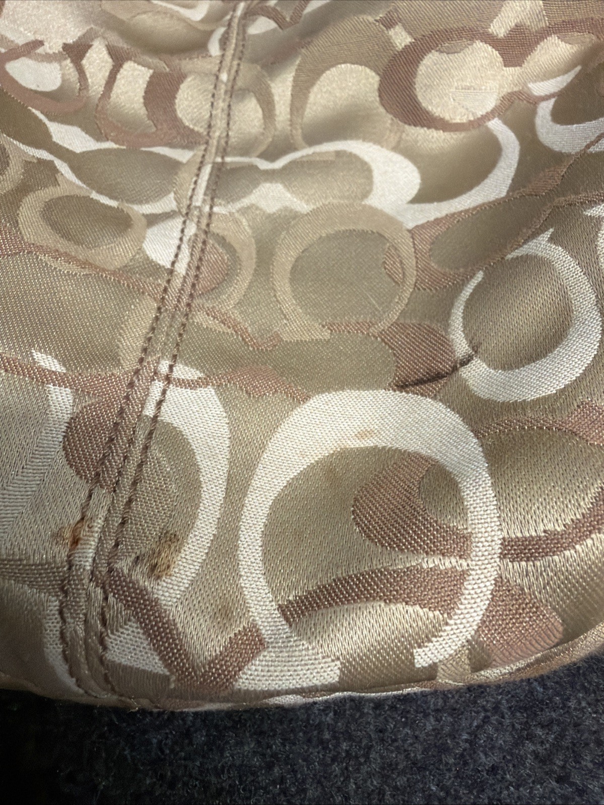 Vintage Y2K Coach F14491 Soho Pleated Leather Canvas Hobo Shoulder Bag Used