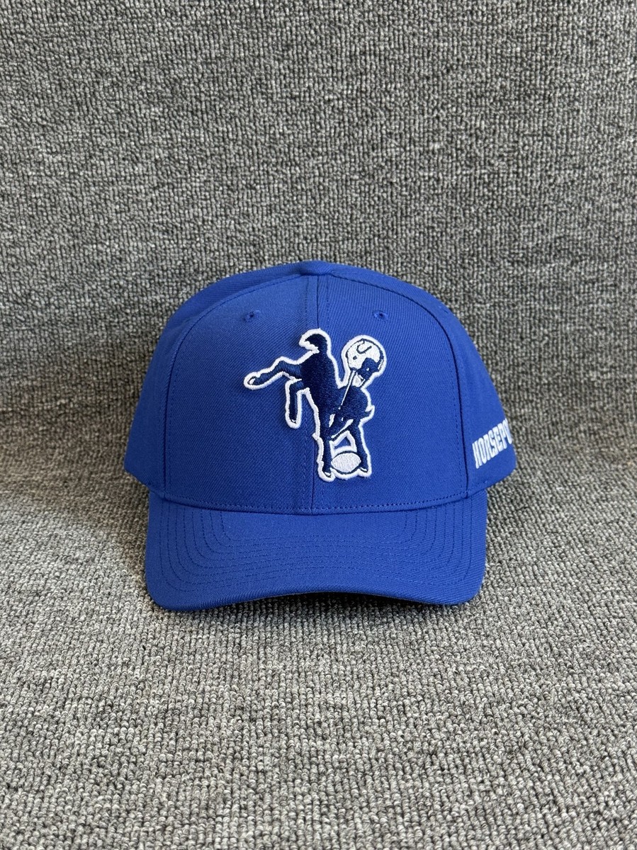 Mitchell & Ness Colts Retro Snapback Hat Blue Curved Brim