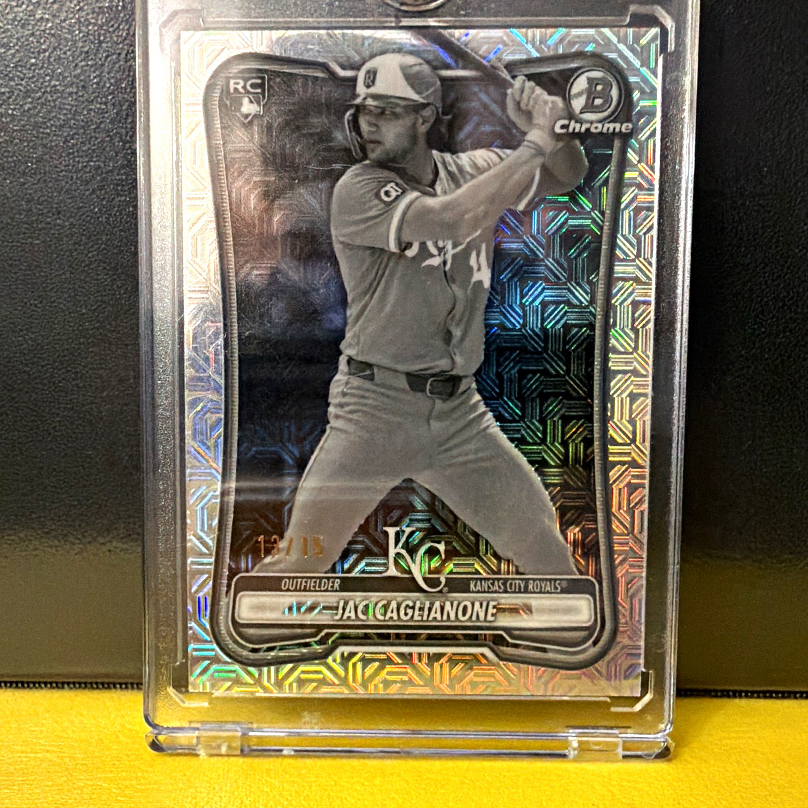 2025 Topps Bowman Chrome Jac Caglianone RC #75 Royals Parallel 13/15