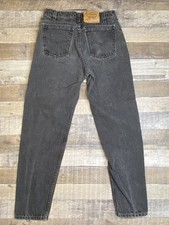 VTG Levis 550 Jeans Mens 31x32 29x31 Black Relaxed Fit Orange Tab 90s USA Made