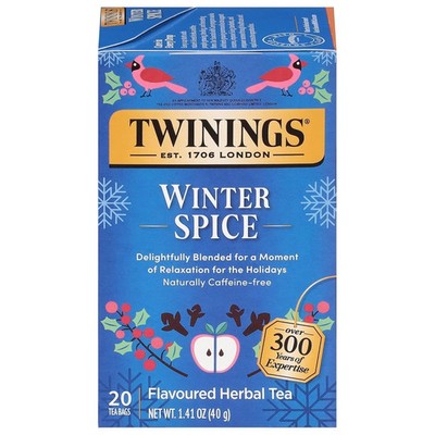 Twinings Winter Spice Herbal Tea Individually Wrapped, 20 Count (Pack of 1), Cam
