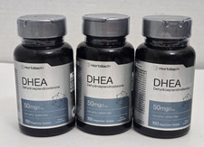 DHEA 50mg 150 Tablets x3 Non-GMO Gluten-Free Supplement Horbaach Lot Exp 7/29