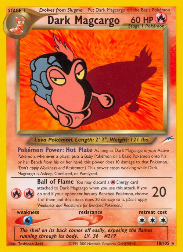Dark Magcargo - 18/105 - Pokemon Neo Destiny Unlimited Rare Card WOTC NM