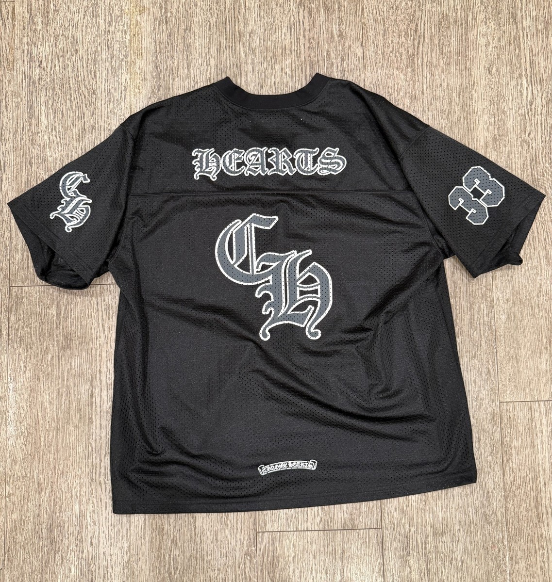 Chrome Hearts Mesh Stadium Football Jersey Black Men's Large New