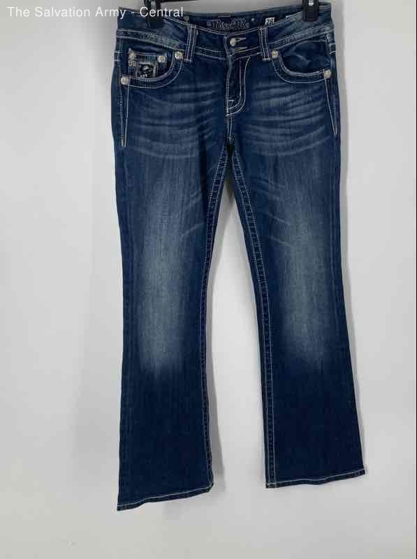 Miss Me Womens Blue Denim Medium Wash Pockets Bootcut Leg Jeans Size 28