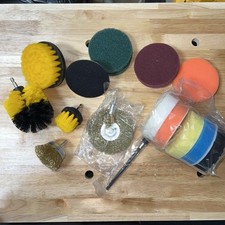 18 Piece Set Drill Brush Power Scrubber Attachment Car Carpet Tile Grout Cleanin