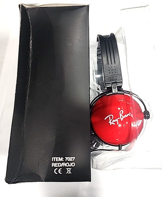 Ray-Ban Promotional Collectable Red Black Headphones Phone MP3 CD iPod iPhone