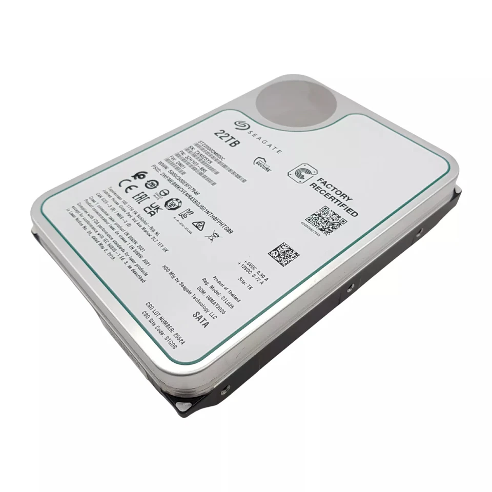 Seagate ST22000DM000C 22TB EXOS LFF 3.5in SATA-3 6G 7.2K 512MB HDD Under 10Hours - Image 2 of 3
